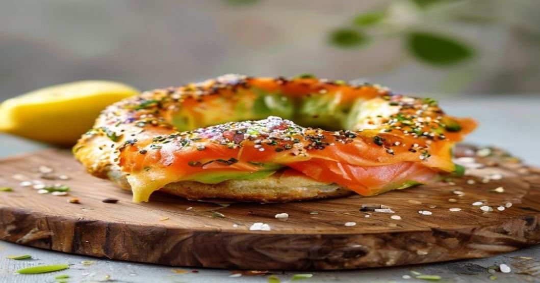 Avocado & smoked salmon bagel in 10 mins