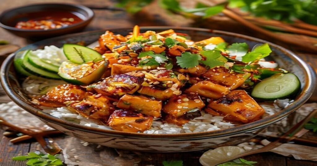Spicy peanut tofu bowls ready in 10 minutes