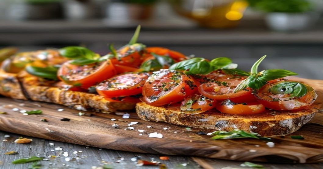 10-Minute Vegan Tomato Basil Bruschetta