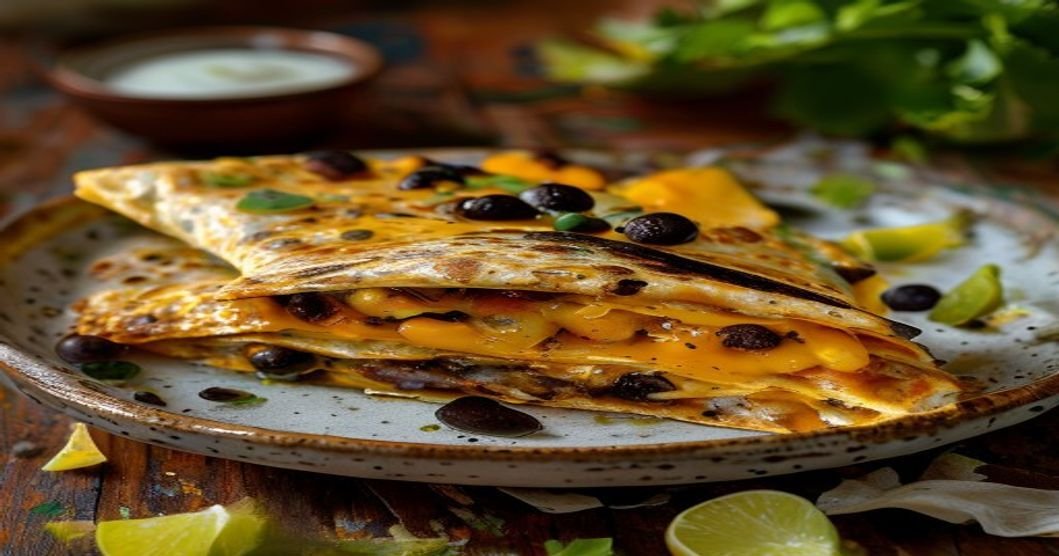 Black bean & corn quesadillas ready in 15 minutes