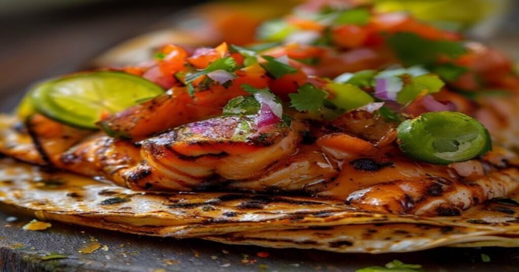 Blackened salmon tacos in 15 mins