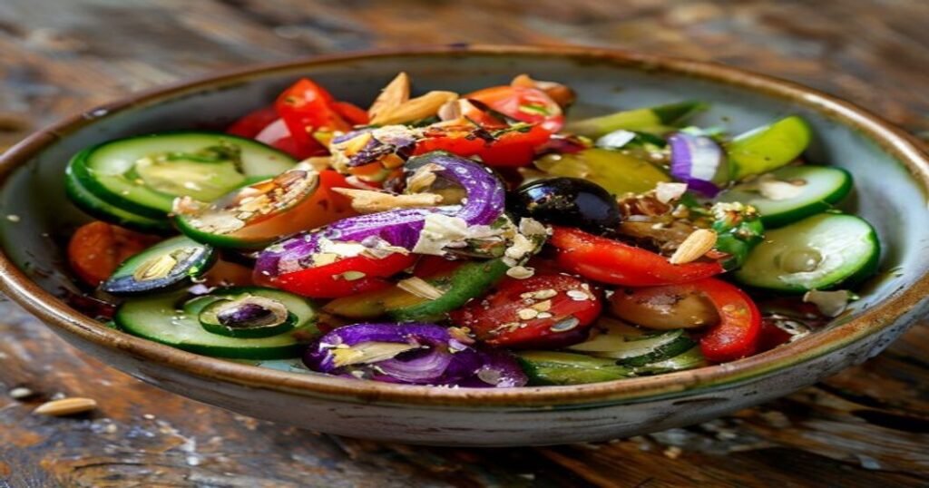 15-Minute Vegan Greek Salad with Almond Feta