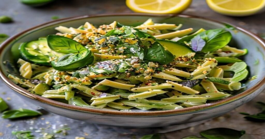 15-minute vegan green goddess pasta salad with fresh herbs and creamy dressing Easy vegan pasta salad with green goddess dressing in 15 minutes Quick vegan green goddess pasta salad recipe ready in 15 minutes Healthy vegan pasta salad with green goddess dressing under 15 minutes Vegan green goddess pasta salad with avocado and herbs in 15 mins