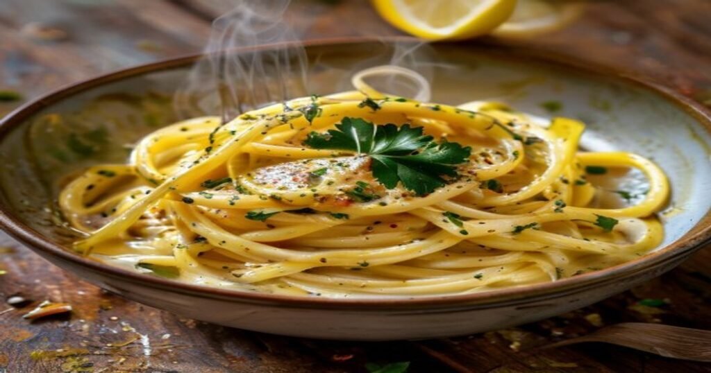 15-Minute Vegan Lemon Garlic Cream Pasta – creamy, tangy, and ready in minutes!