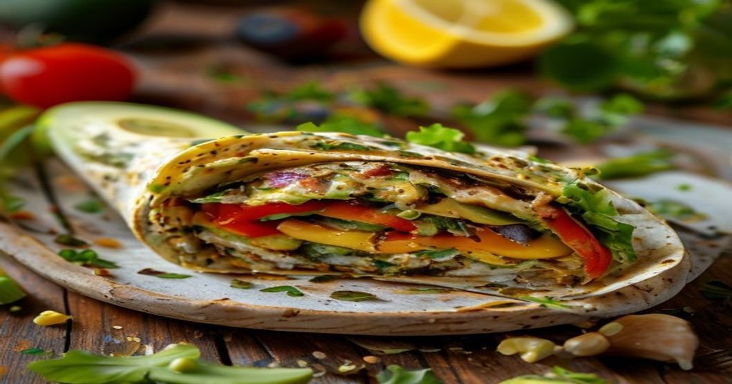 15-Minute Vegan Smashed Avocado & Chickpea Wrap