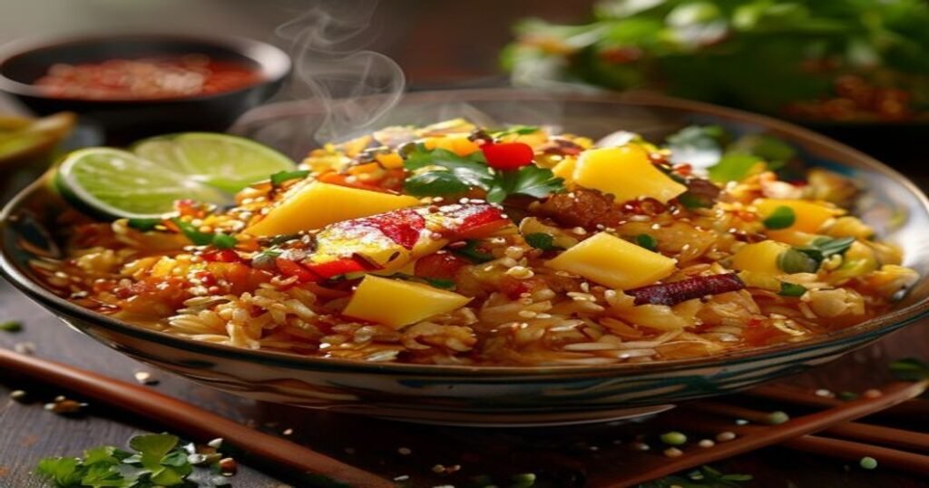 20-Minute Vegan Pineapple Fried Rice with colorful veggies & tangy sauce