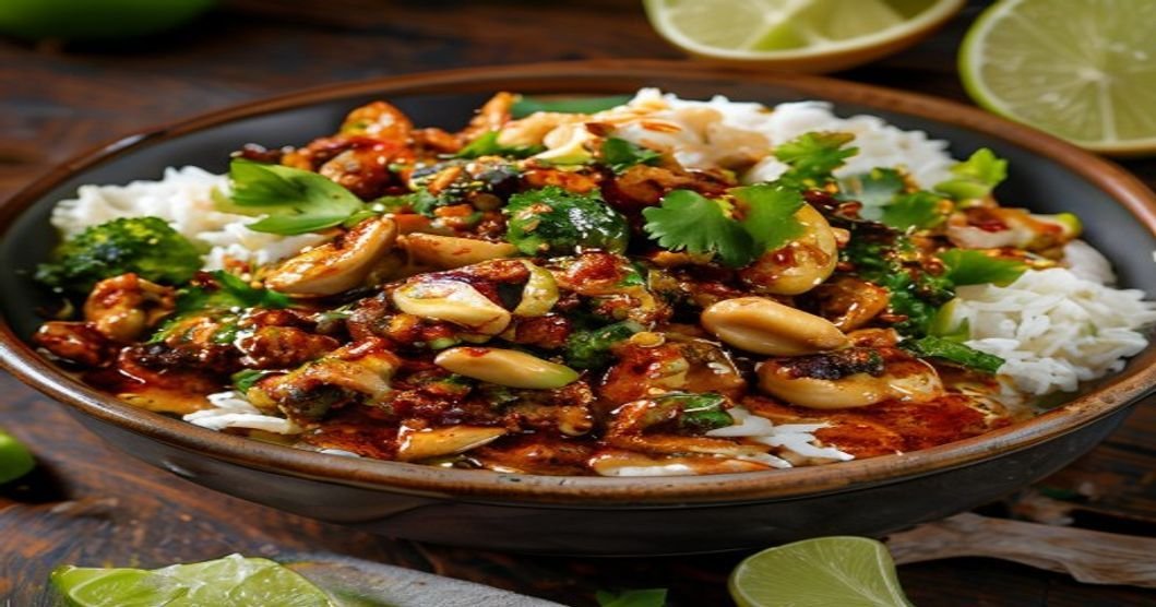 20-Minute Vegan Spicy Cashew Chicken with Soy Curls