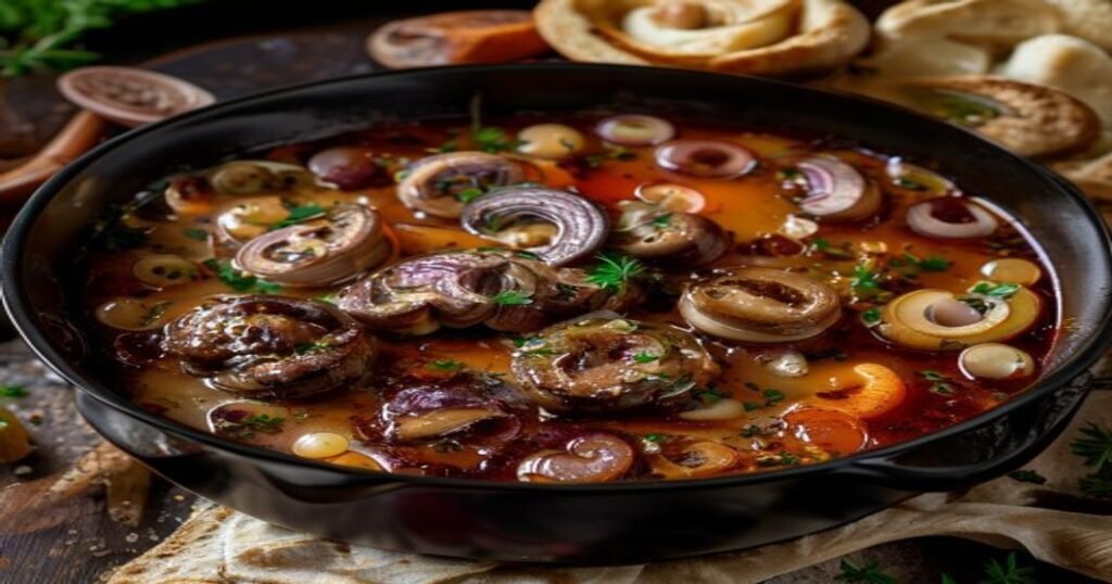 30-Minute Vegan Mushroom Bourguignon in a pot