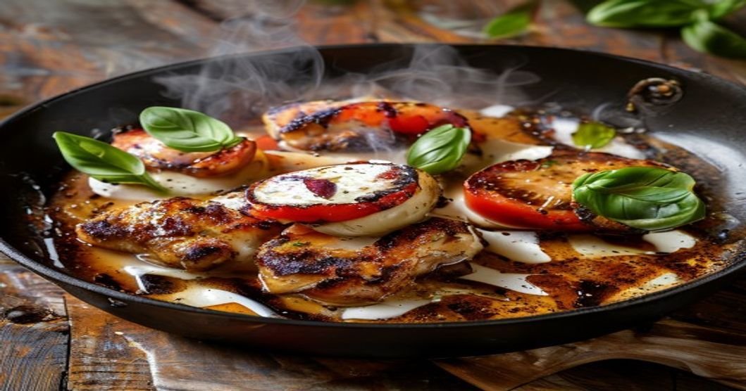 5-Ingredient Caprese Chicken Skillet