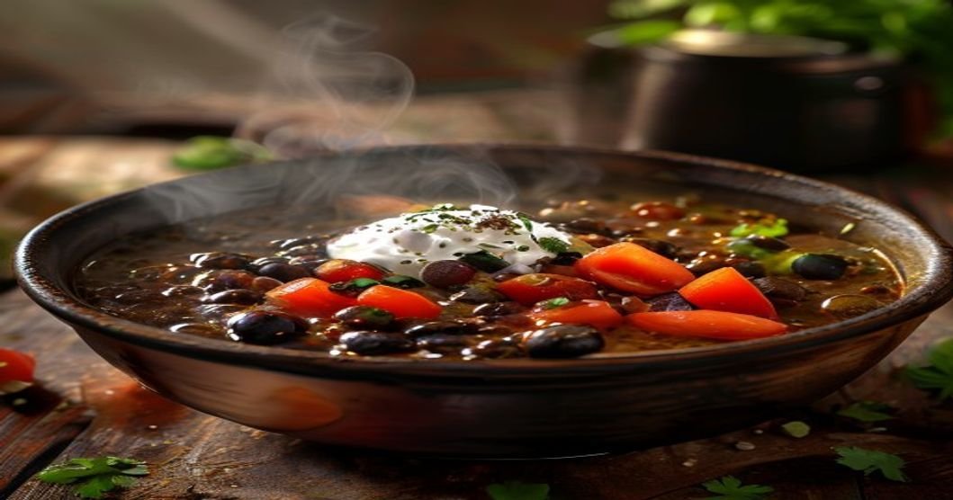 5-Ingredient Slow Cooker Black Bean Soup