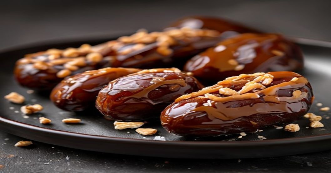 Snickers stuffed dates with peanut butter, quick 5-min recipe