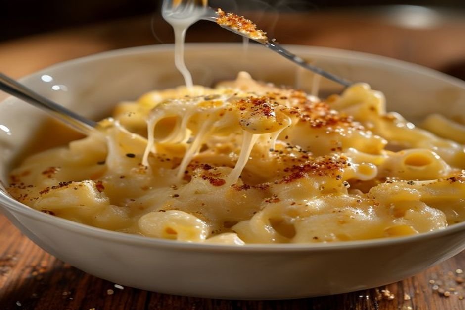Old-Fashioned Baked Macaroni and Cheese (Gooey & Stringy)