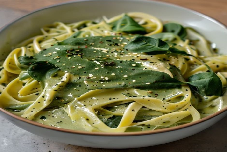 The 5-Minute Creamy Vegan Spinach Sauce Pasta