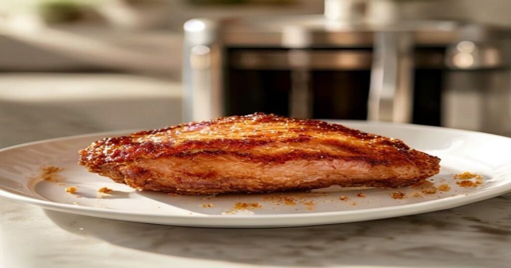 Crispy air fryer pork chops, juicy inside