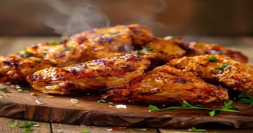 Air fryer garlic parmesan wings crispy golden with savory garlic parmesan coating