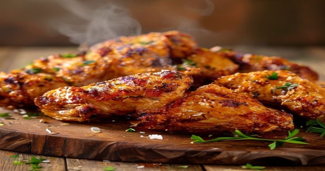 Air fryer garlic parmesan wings crispy golden with savory garlic parmesan coating