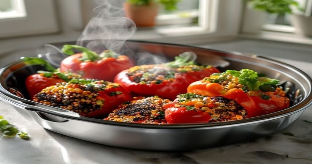 Air Fryer Vegan Stuffed Bell Peppers recipe