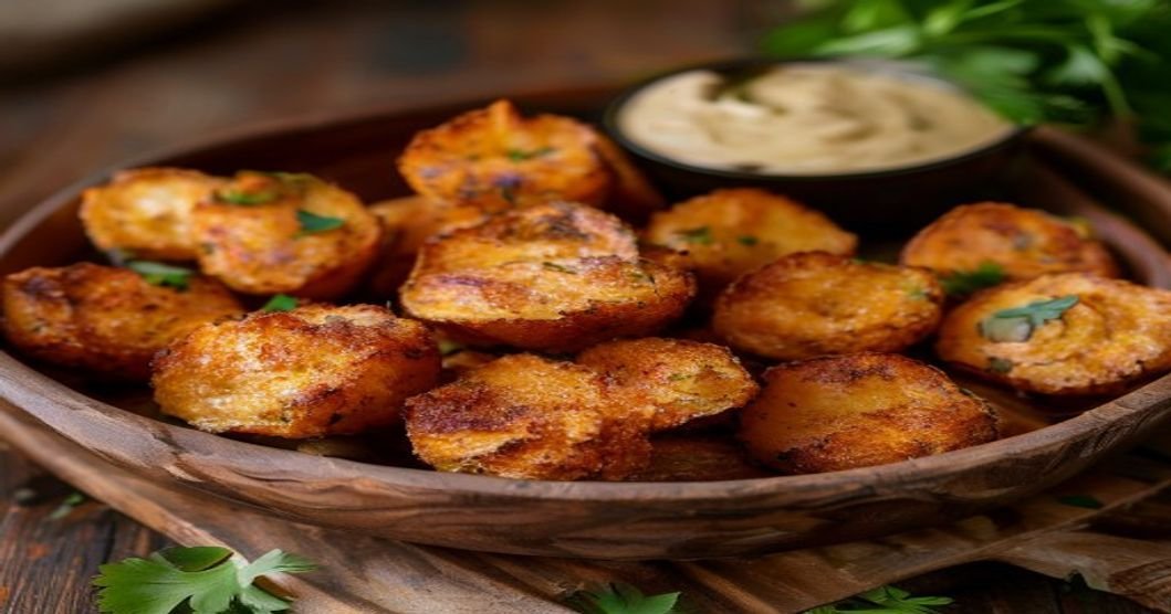 Air fryer crispy vegan sweet potato tots recipe healthy snack (119 chars)