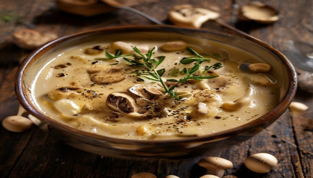 Creamy dairy-free cashew mushroom chowder recipe