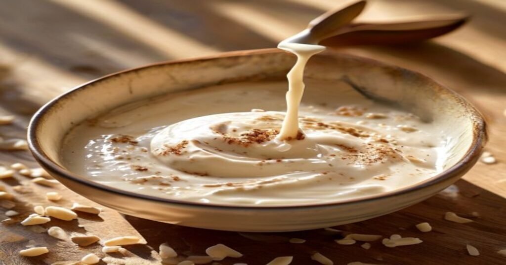 Creamy homemade vegan coconut yogurt in a bowl