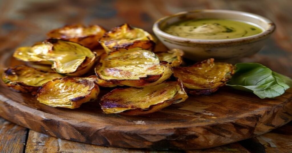 Crispy air fryer artichoke hearts with creamy vegan basil aioli recipe (118 characters)