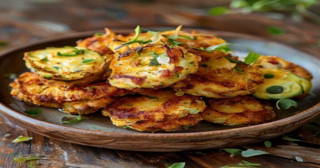 Crispy baked vegan zucchini corn fritters