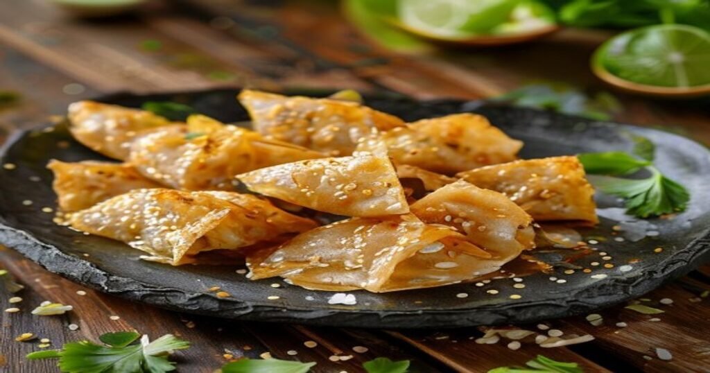 Crispy rice paper dumplings, vegan & gluten-free