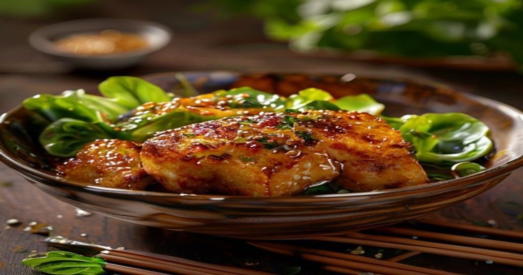 Crispy sesame tofu bowls with steamed bok choy