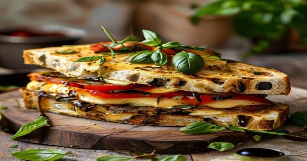 Easy Vegan Caprese Panini with Cashew Mozzarella