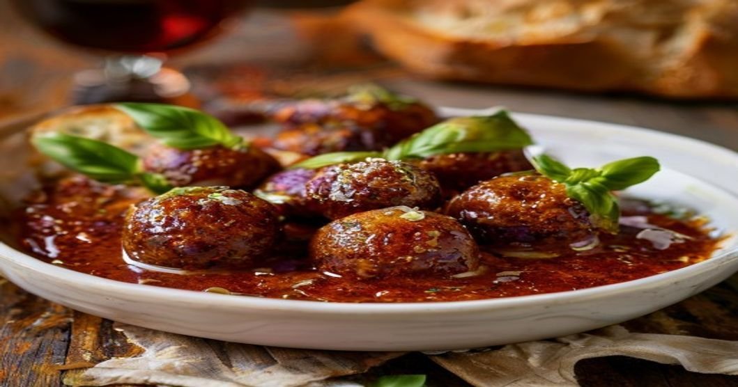 Easy vegan eggplant meatballs in marinara sauce