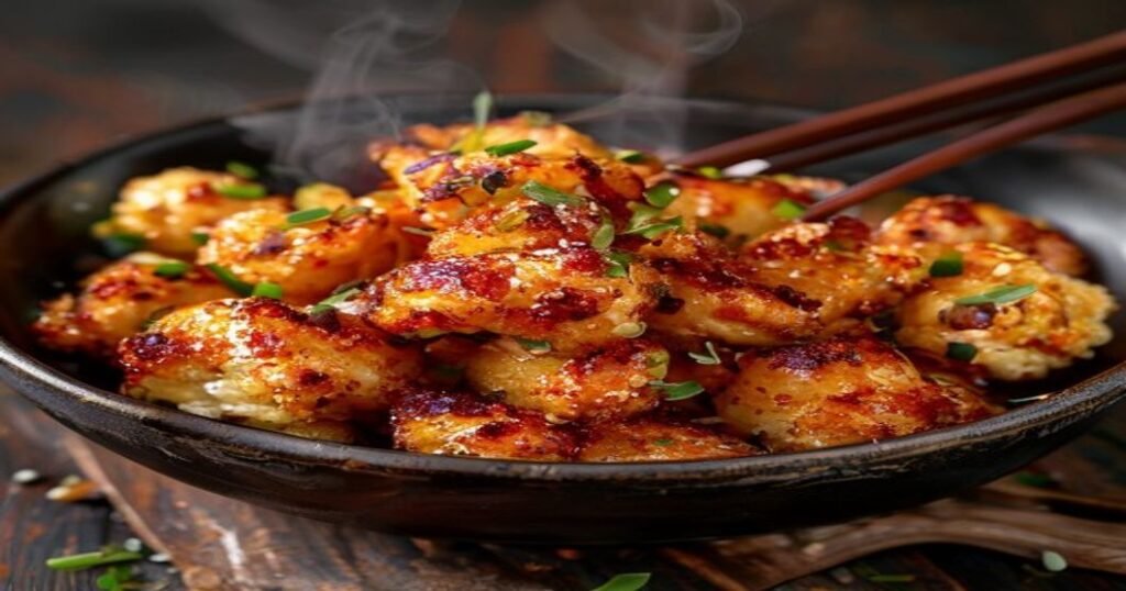 Spicy crispy vegan General Tsos cauliflower recipe easy plant-based dinner (119 characters)