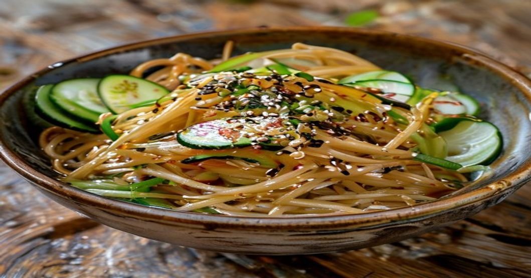 Easy vegan soba noodles with sesame ginger dressing