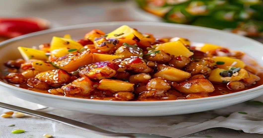Easy vegan sweet & sour chickpeas in a tangy sauce