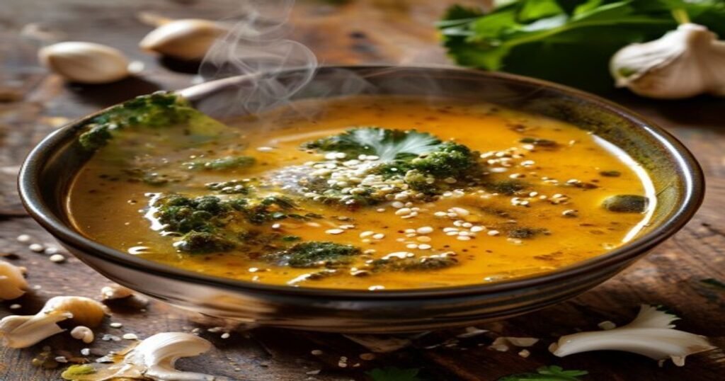 Gut-healthy fermented miso & turmeric broccoli soup for digestion