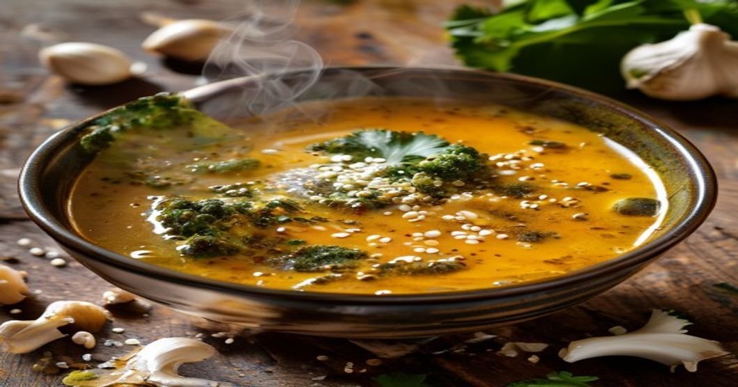 Gut-healthy fermented miso & turmeric broccoli soup for digestion