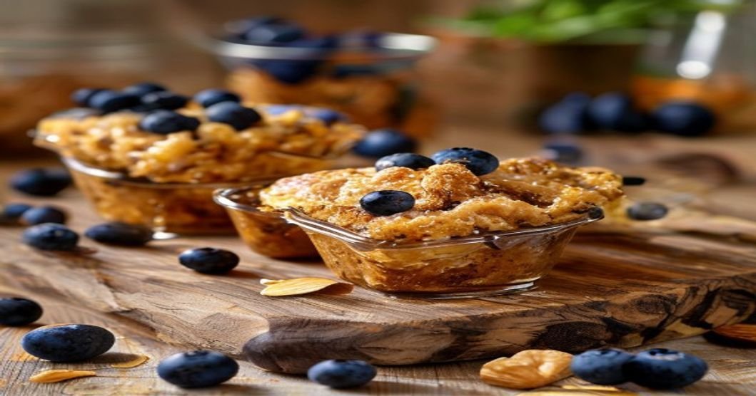Healthy baked oatmeal cups for easy meal prep breakfast (118 characters)