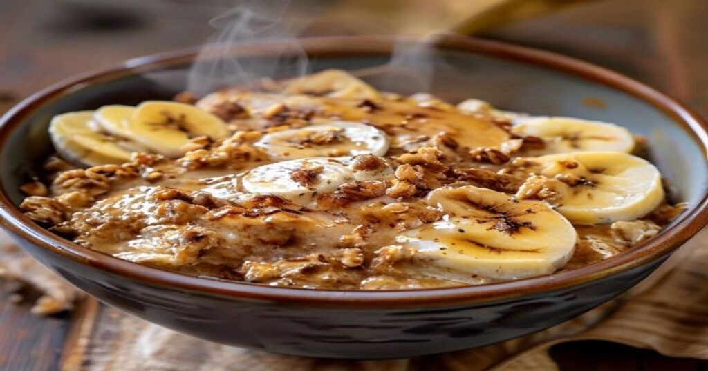 Healthy Peanut Butter Banana Baked Oats recipe