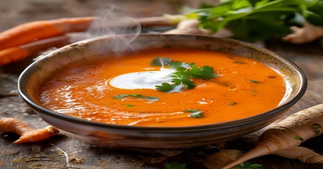 Healthy vegan carrot ginger soup recipe