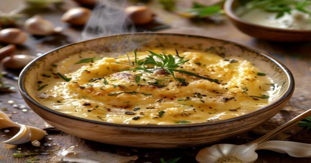 Healthy vegan roasted garlic mashed cauliflower recipe