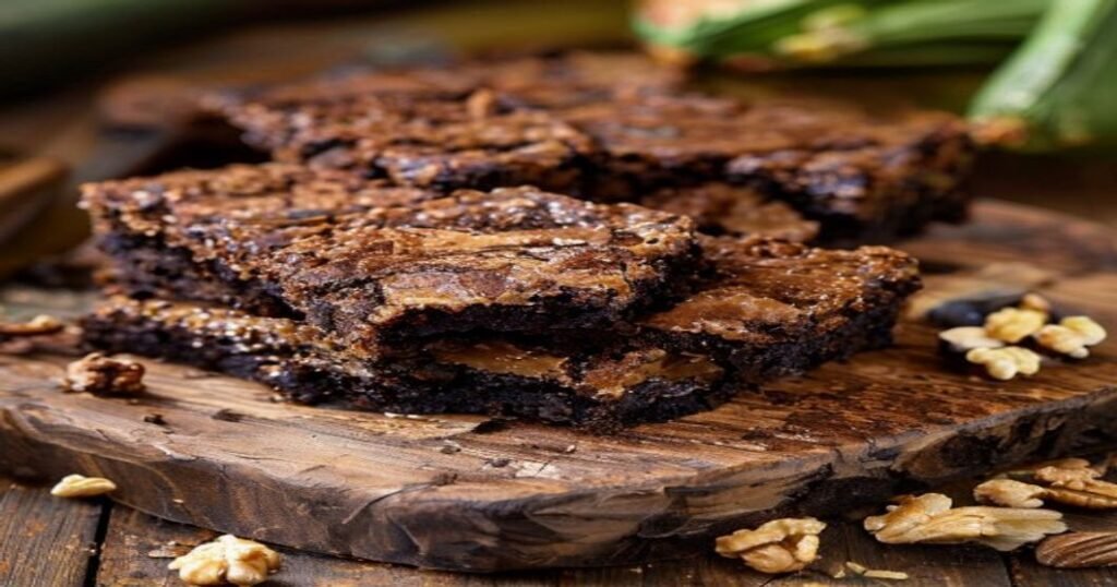 Chocolatey vegan zucchini brownies with rich cocoa and moist texture for a guilt-free treat (118 characters)