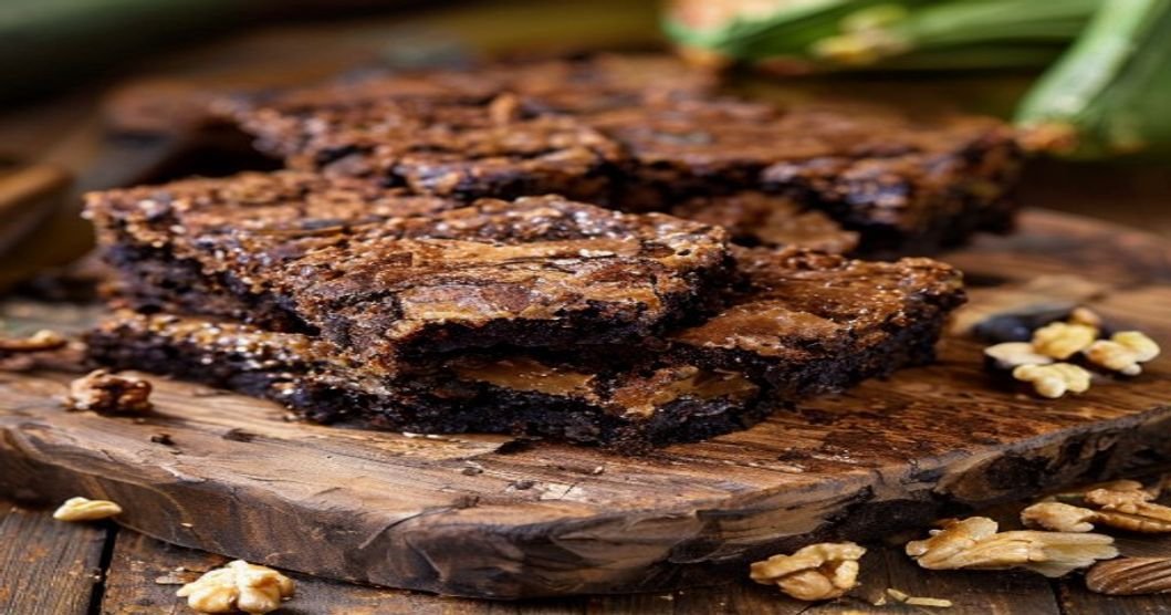 Chocolatey vegan zucchini brownies with rich cocoa and moist texture for a guilt-free treat (118 characters)