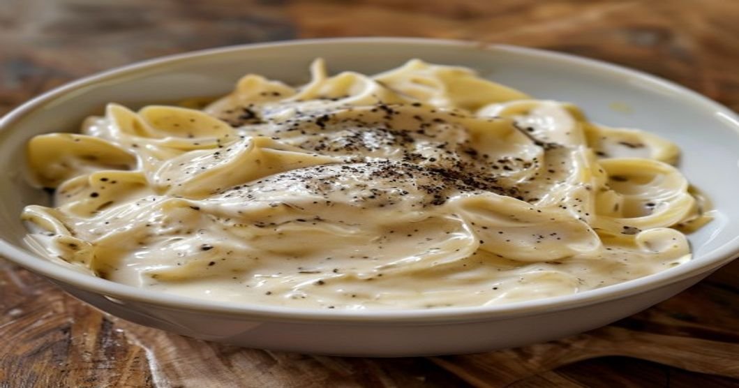 High-protein cottage cheese Alfredo sauce for pasta