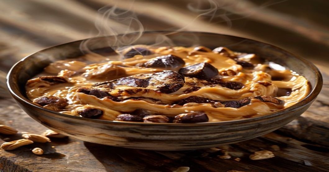 High-protein vegan peanut butter chocolate baked oats