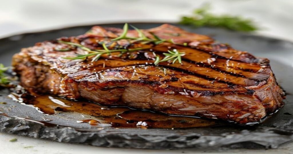 High-protein vegan seitan steak with peppercorn sauce