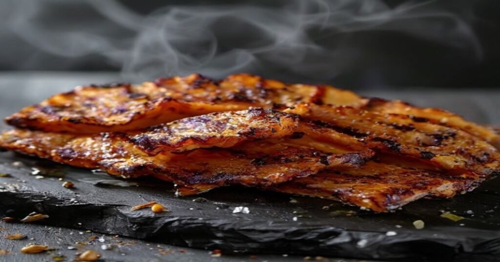 High-protein vegan tempeh bacon, crispy & smoky, perfect plant-based alternative