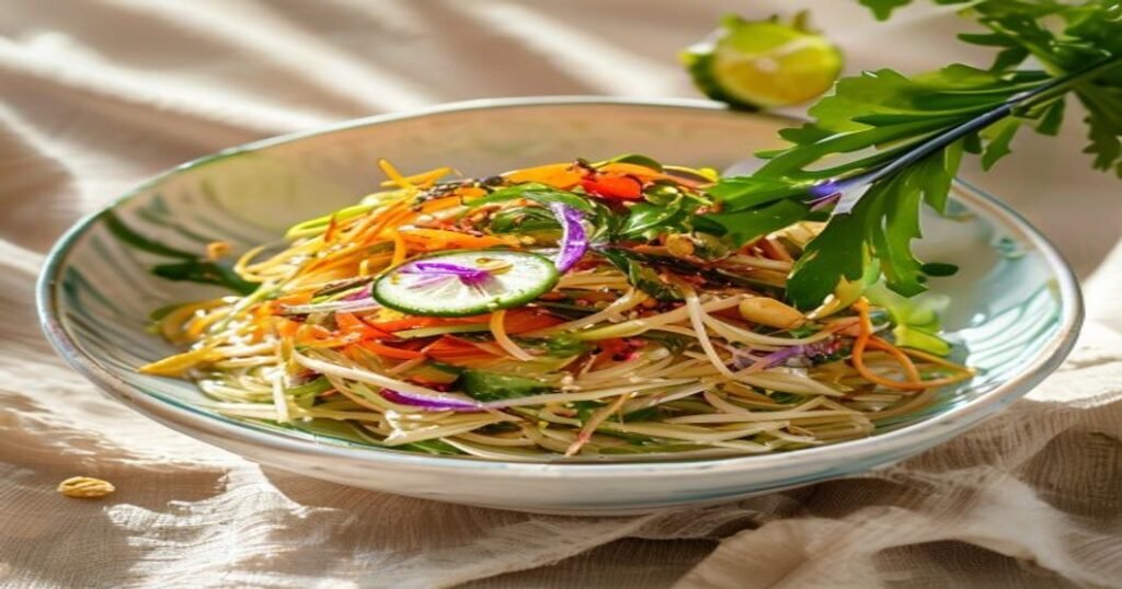 Lemongrass noodle salad summer meal prep healthy vegan dish