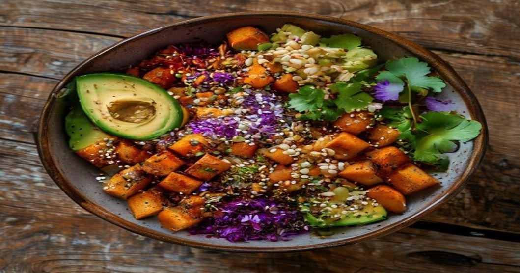 Loaded Sweet Potato Buddha Bowl with Tahini Drizzle