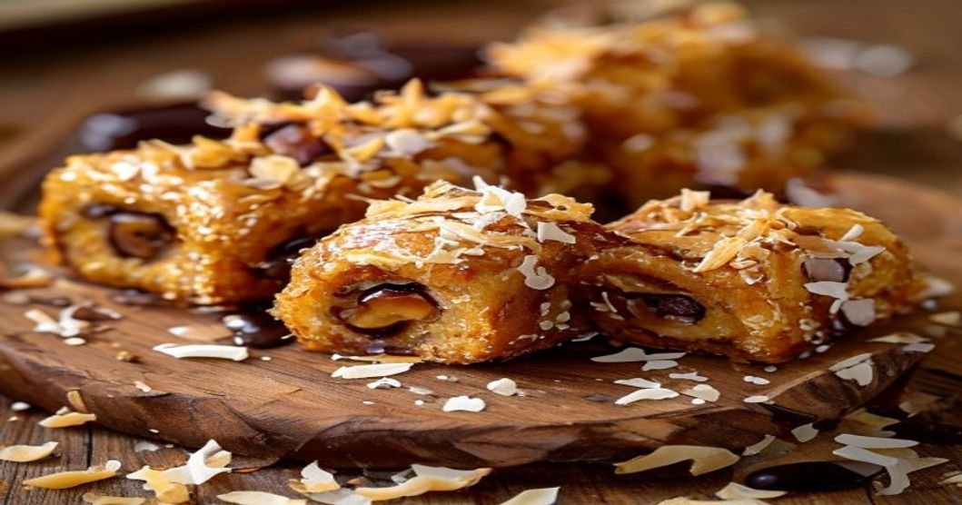 No-bake vegan coconut date rolls with natural sweetness and chewy texture (118 characters)