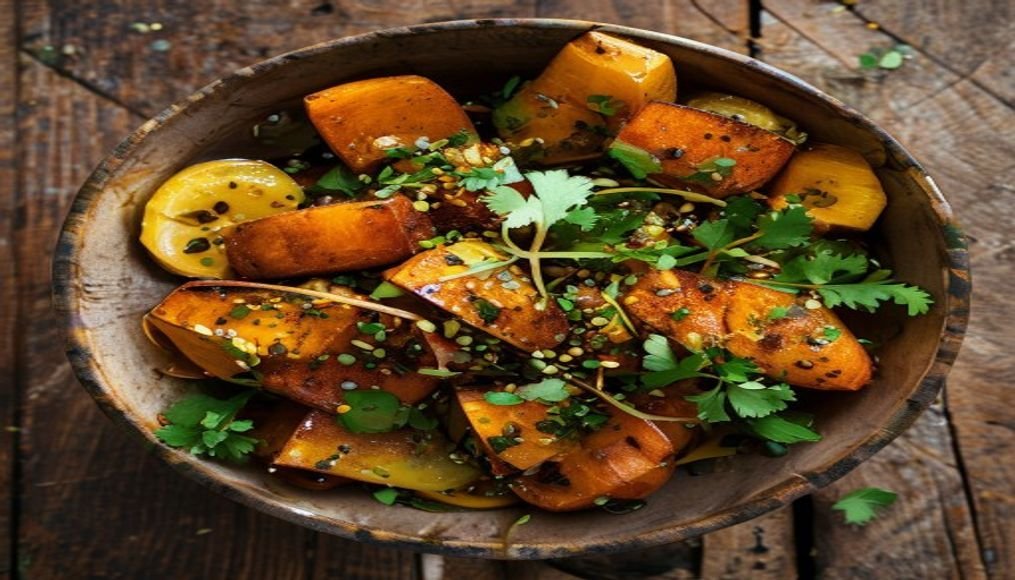 Golden Glow Bowls: Roasted Veggies, Lentils & Herbs - Gluten-Free Delight