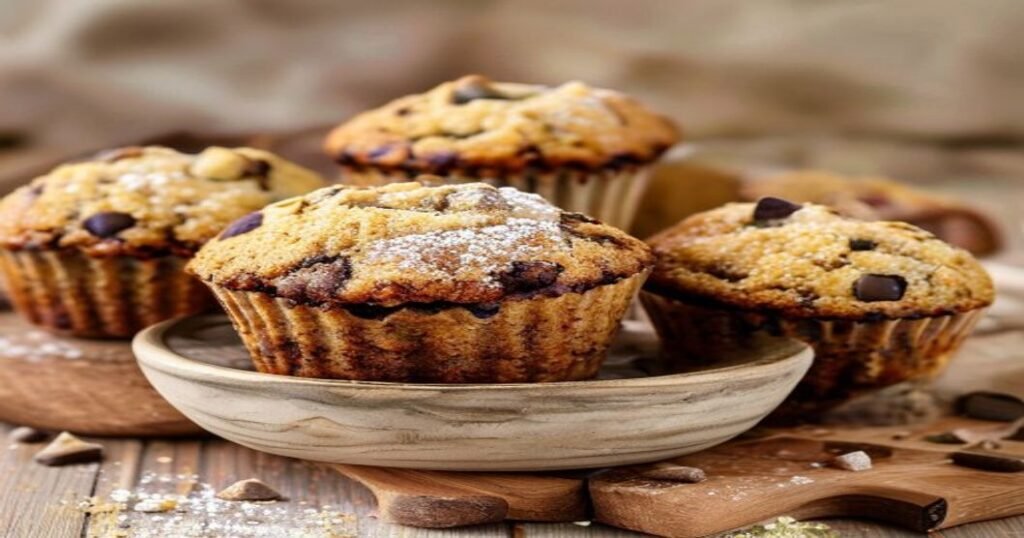 Vegan zucchini chocolate chip muffins in one bowl – easy, moist, and delicious plant-based treat